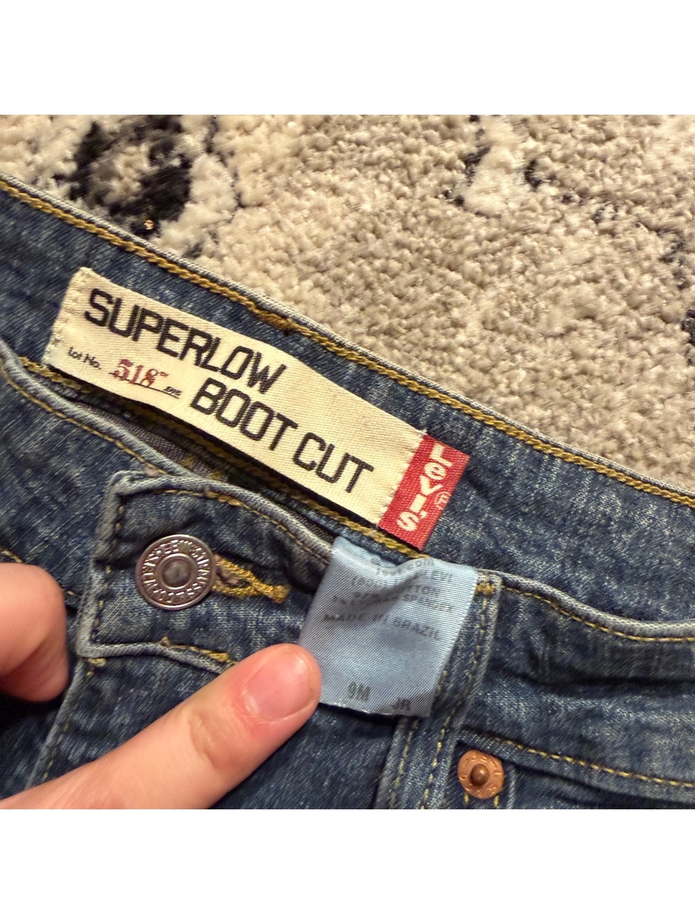 Levi's 518 Superlow Boot Cut Jeans Size 8M Blue Denim